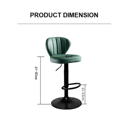 Bar Stools Kitchen Bar Stool Leather Barstools Swivel Gas Lift Counter Chairs x2 BS8405 Lightgreen Furniture Kings Warehouse 