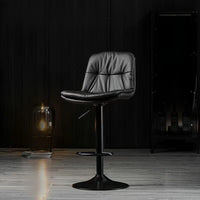 Bar Stools Kitchen Bar Stool Leather Barstools Swivel Gas Lift Counter Chairs x2 BS8406 Black Furniture Kings Warehouse 