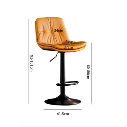 Bar Stools Kitchen Bar Stool Leather Barstools Swivel Gas Lift Counter Chairs x2 BS8406 Black Furniture Kings Warehouse 
