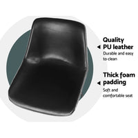 Bar Stools Kitchen Counter Barstools Leather Metal Chairs Black x2 Furniture Kings Warehouse 