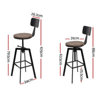 Bar Stools Kitchen Counter Chairs Vintage Metal Chairs x2 Furniture Kings Warehouse 