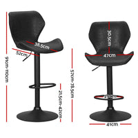 Bar Stools Kitchen Counter Stools Swivel Gas Lift Vintage Chairs Black x2 Furniture Kings Warehouse 