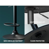 Bar Stools Kitchen Counter Stools Swivel Gas Lift Vintage Chairs Black x2 Furniture Kings Warehouse 