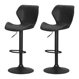 Bar Stools Kitchen Counter Stools Swivel Gas Lift Vintage Chairs Black x2 Furniture Kings Warehouse 