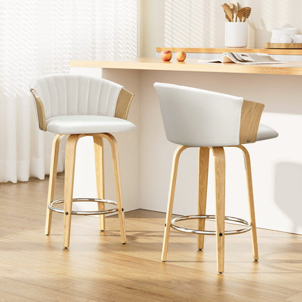 Bar Stools Kitchen Leather Barstools Swivel Counter Chairs x2 Furniture Kings Warehouse 
