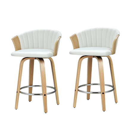 Bar Stools Kitchen Leather Barstools Swivel Counter Chairs x2 Furniture Kings Warehouse 