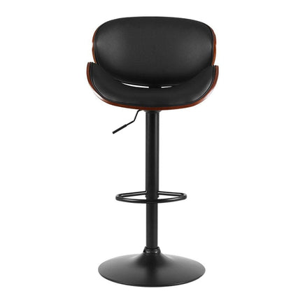 Bar Stools Kitchen Leather Barstools Swivel Gas Lift Chairs Black x2 Furniture Kings Warehouse 