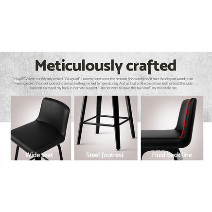 Bar Stools Kitchen Leather Barstools Swivel Wooden Chairs X2 Furniture Kings Warehouse 