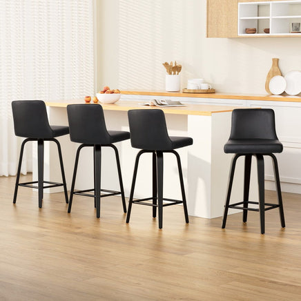 Bar Stools Kitchen Leather Barstools Swivel Wooden Chairs X4 Furniture Kings Warehouse 