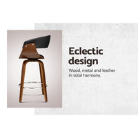 Bar Stools Swivel PU Seat Wooden Furniture Kings Warehouse 