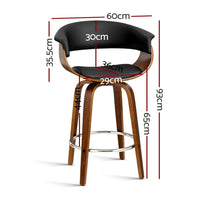 Bar Stools Swivel PU Seat Wooden Furniture Kings Warehouse 