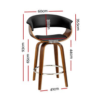 Bar Stools Swivel PU Seat Wooden Furniture Kings Warehouse 