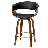 Bar Stools Swivel PU Seat Wooden Furniture Kings Warehouse 