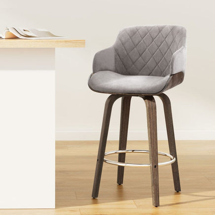 Bar Stools Swivel Velvet Padded Wooden Furniture Kings Warehouse 