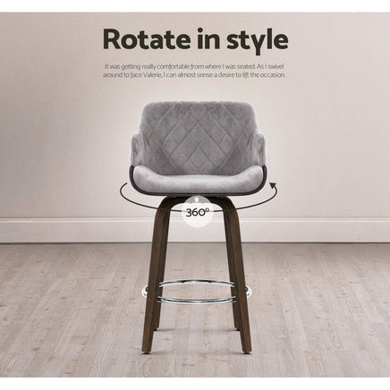 Bar Stools Swivel Velvet Padded Wooden Furniture Kings Warehouse 