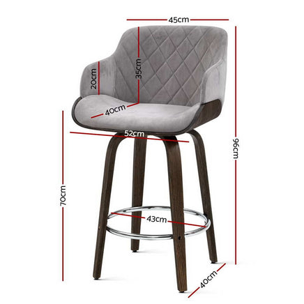 Bar Stools Swivel Velvet Padded Wooden Furniture Kings Warehouse 