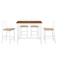Bar Table and Stool Set 5 Pieces Dark Brown Kings Warehouse 