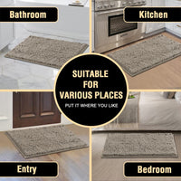 Bath 60*90cm Mat Rug Bathroom Extra Soft Absorbent Rugs Non Slip Quick Dry Grey Kings Warehouse 