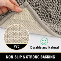 Bath Mat Rug Bathroom Extra Soft Absorbent Rugs Non Slip Quick Dry Grey Kings Warehouse 