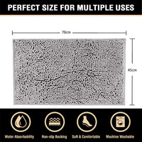 Bath Mat Rug Bathroom Extra Soft Absorbent Rugs Non Slip Quick Dry Grey Kings Warehouse 