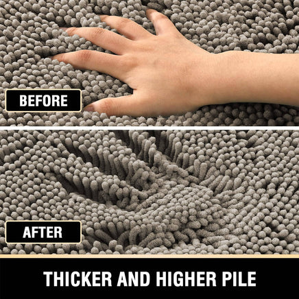 Bath Mat Rug Bathroom Extra Soft Absorbent Rugs Non Slip Quick Dry Grey Kings Warehouse 