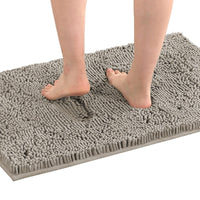 Bath Mat Rug Bathroom Extra Soft Absorbent Rugs Non Slip Quick Dry Grey Kings Warehouse 