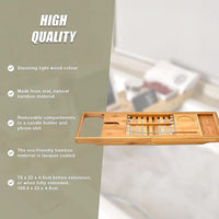 Bathroom Bamboo Bath Caddy Wine Glass Holder Table Tray Bathtub Rack Soap Shelf Home & Garden Kings Warehouse 