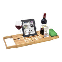 Bathroom Bamboo Bath Caddy Wine Glass Holder Table Tray Bathtub Rack Soap Shelf Home & Garden Kings Warehouse 