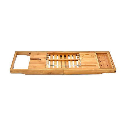 Bathroom Bamboo Bath Caddy Wine Glass Holder Table Tray Bathtub Rack Soap Shelf Home & Garden Kings Warehouse 
