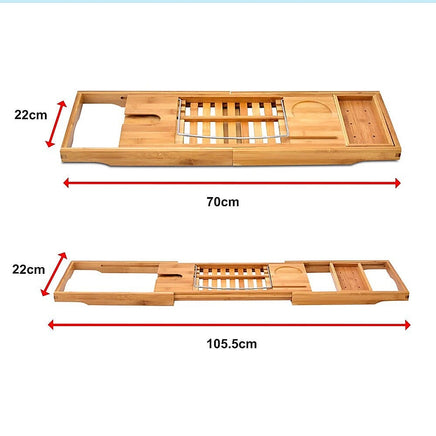 Bathroom Bamboo Bath Caddy Wine Glass Holder Table Tray Bathtub Rack Soap Shelf Home & Garden Kings Warehouse 