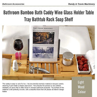 Bathroom Bamboo Bath Caddy Wine Glass Holder Table Tray Bathtub Rack Soap Shelf Home & Garden Kings Warehouse 