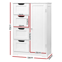 Bathroom Cabinet Storage Drawers White Furniture Kings Warehouse 