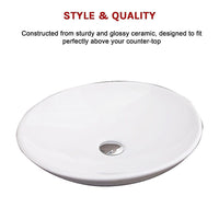 Bathroom Ceramic Oval Above Countertop Basin for Vanity Kings Warehouse 