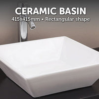 Bathroom Ceramic Rectangular Above Countertop Basin for Vanity Kings Warehouse 