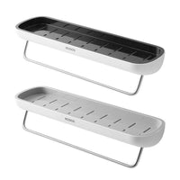 Bathroom Shelves Organizer Wall Mount Home Towel shelf Shampoo Rack With Towel Bar Storage Rack Bathroom Accessories Black Home & Garden Kings Warehouse 