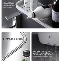 Bathroom Shelves Organizer Wall Mount Home Towel shelf Shampoo Rack With Towel Bar Storage Rack Bathroom Accessories Black Home & Garden Kings Warehouse 