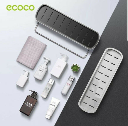 Bathroom Shelves Organizer Wall Mount Home Towel shelf Shampoo Rack With Towel Bar Storage Rack Bathroom Accessories Black Home & Garden Kings Warehouse 