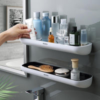 Bathroom Shelves Organizer Wall Mount Home Towel shelf Shampoo Rack With Towel Bar Storage Rack Bathroom Accessories Black Home & Garden Kings Warehouse 