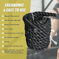 Battle Rope Dia 3.8cm x 9M length Poly Exercise Workout Strength Training Sports & Fitness Kings Warehouse 