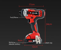 BAUMR-AG 20V Cordless Impact Driver Lithium Screwdriver Kit w/ Battery Charger Tools Kings Warehouse 