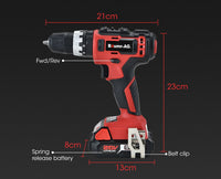 BAUMR-AG 20V Cordless Power Drill Kit Lithium Battery Hammer Drilling with Bag Kings Warehouse 