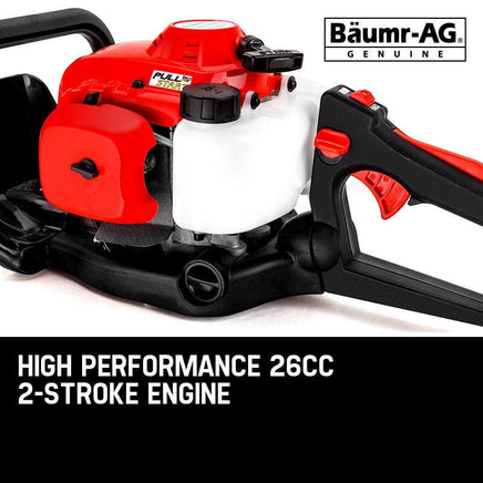Baumr-AG 26CC Petrol Hedge Trimmer - 2-Stroke Clipper Saw Precision 24 Blade Tools Kings Warehouse 
