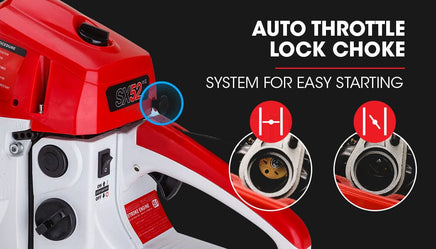 Baumr-AG 52CC Petrol Commercial Chainsaw 20 Bar E-Start Chain Saw Tools Kings Warehouse 