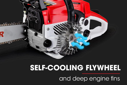 Baumr-AG 52CC Petrol Commercial Chainsaw 20 Bar E-Start Chain Saw Tools Kings Warehouse 