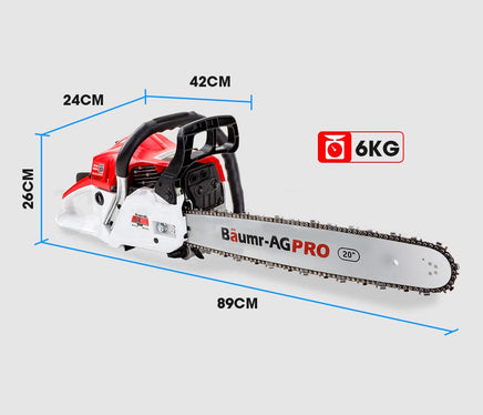 Baumr-AG 52CC Petrol Commercial Chainsaw 20 Bar E-Start Chain Saw Tools Kings Warehouse 
