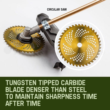 BAUMR-AG 65cc 9in1 Long Reach Garden Multi-tool, Pole Saw, Hedge & Line Trimmer, Brush Cutter, 12" Tree Trimming Pruning Chainsaw Bar, 2 Extension Shafts Tools Kings Warehouse 