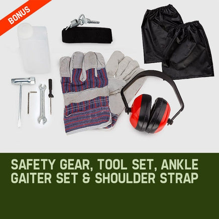 BAUMR-AG 65cc 9in1 Long Reach Garden Multi-tool, Pole Saw, Hedge & Line Trimmer, Brush Cutter, 12" Tree Trimming Pruning Chainsaw Bar, 2 Extension Shafts Tools Kings Warehouse 