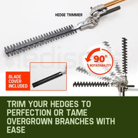 BAUMR-AG 65cc 9in1 Long Reach Garden Multi-tool, Pole Saw, Hedge & Line Trimmer, Brush Cutter, 12" Tree Trimming Pruning Chainsaw Bar, 2 Extension Shafts Tools Kings Warehouse 