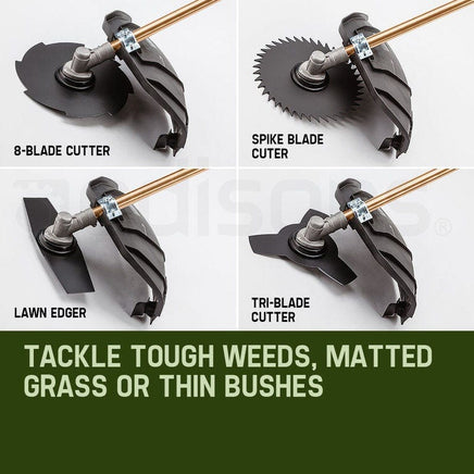 BAUMR-AG 65cc 9in1 Long Reach Garden Multi-tool, Pole Saw, Hedge & Line Trimmer, Brush Cutter, 12" Tree Trimming Pruning Chainsaw Bar, 2 Extension Shafts Tools Kings Warehouse 