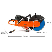 Baumr-AG 75cc Concrete Cut Off Demolition Saw Wet Demo Road Cutter Brick Tools Kings Warehouse 